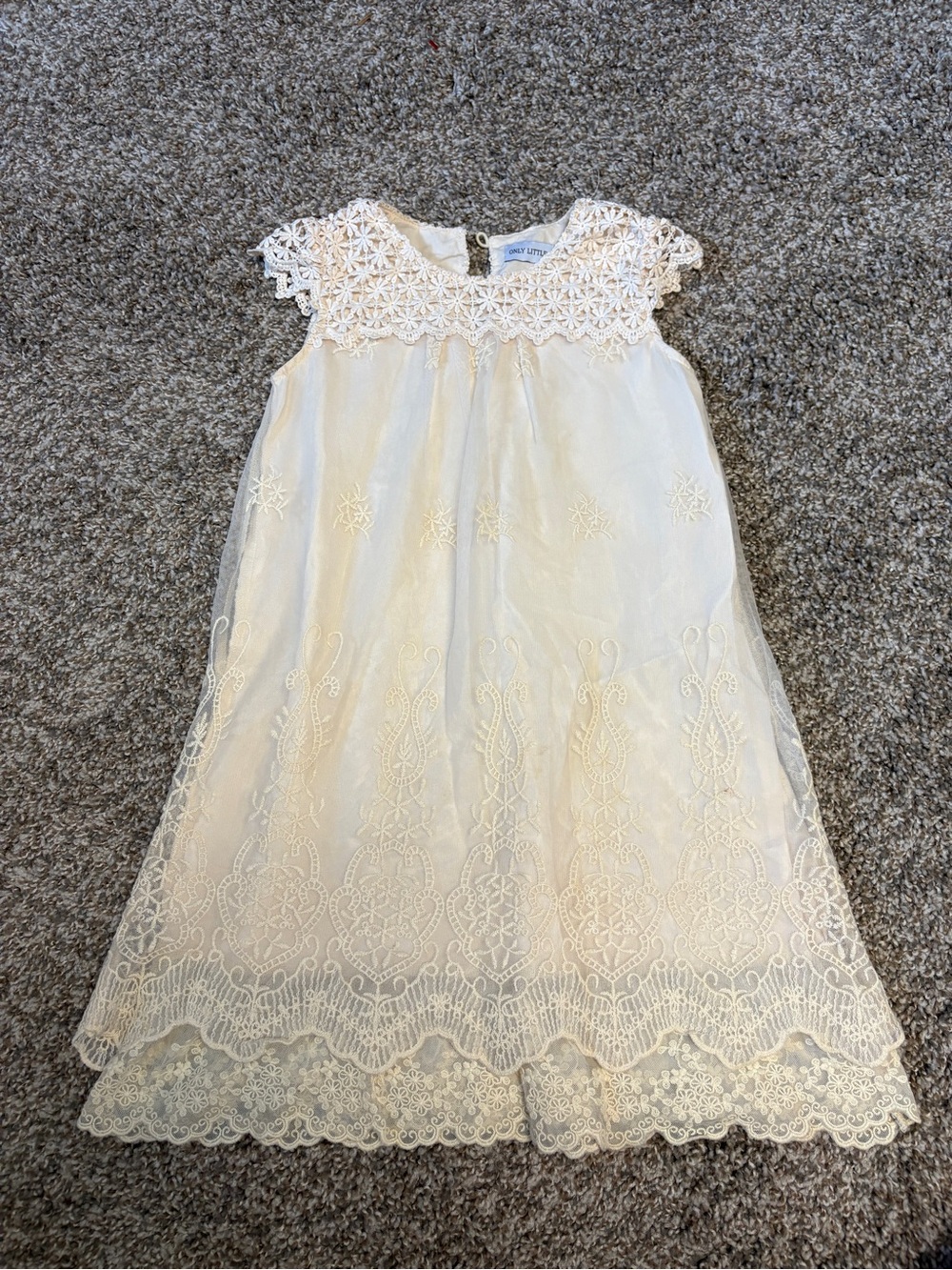 Only Little Once Ivory Lace Overlay Dress | Size 5